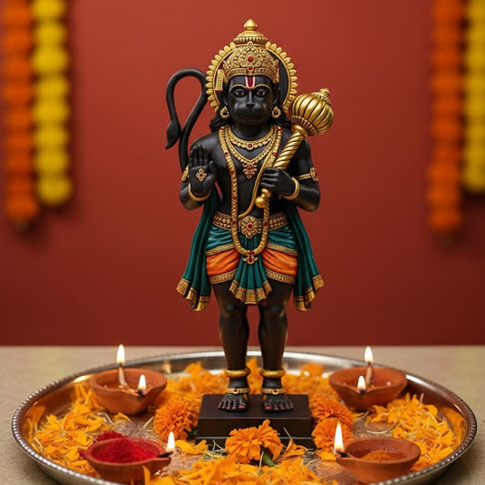 Black stone Lord Hanuman Idol