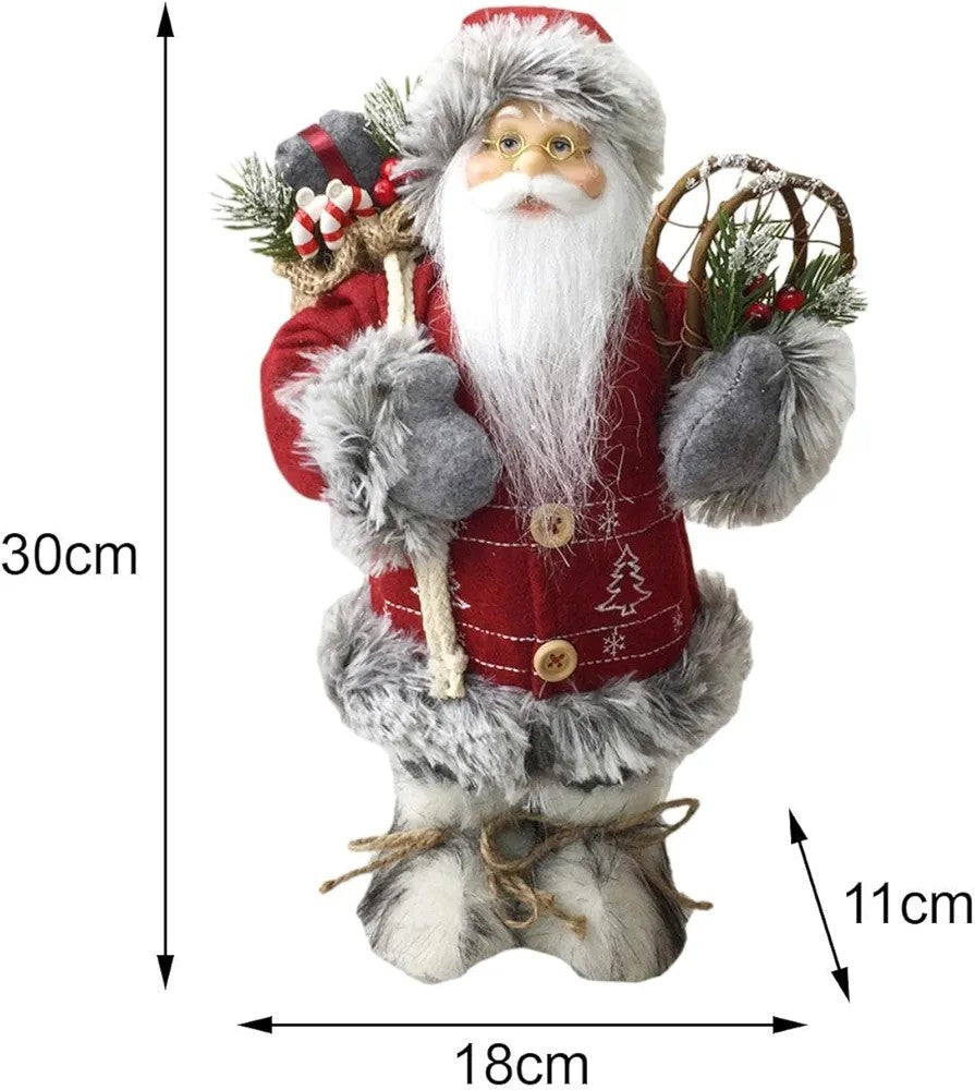 Santa Figurine Doll Ornament Table Decor Cute Statue for Party Birthday Gift