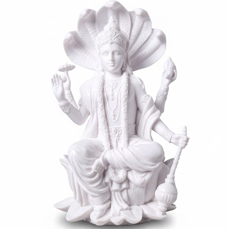 White Marble Lord Vishnu Idol