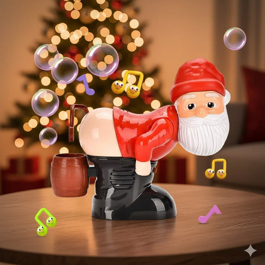 Santa Claus Butt Bubble Machine Christmas Bubble Machine Button Control Funny Bubble Maker for Festival Party Carnival Gathering