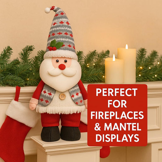 Santa Claus Decor Figurines Claus Figures Standing Cute Decor with Hat Christmas Doll