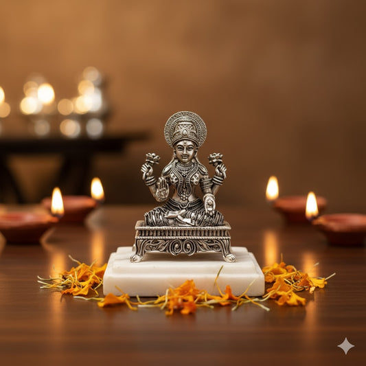 Silver Plated Laxmi Mata Idol (3 Inch)