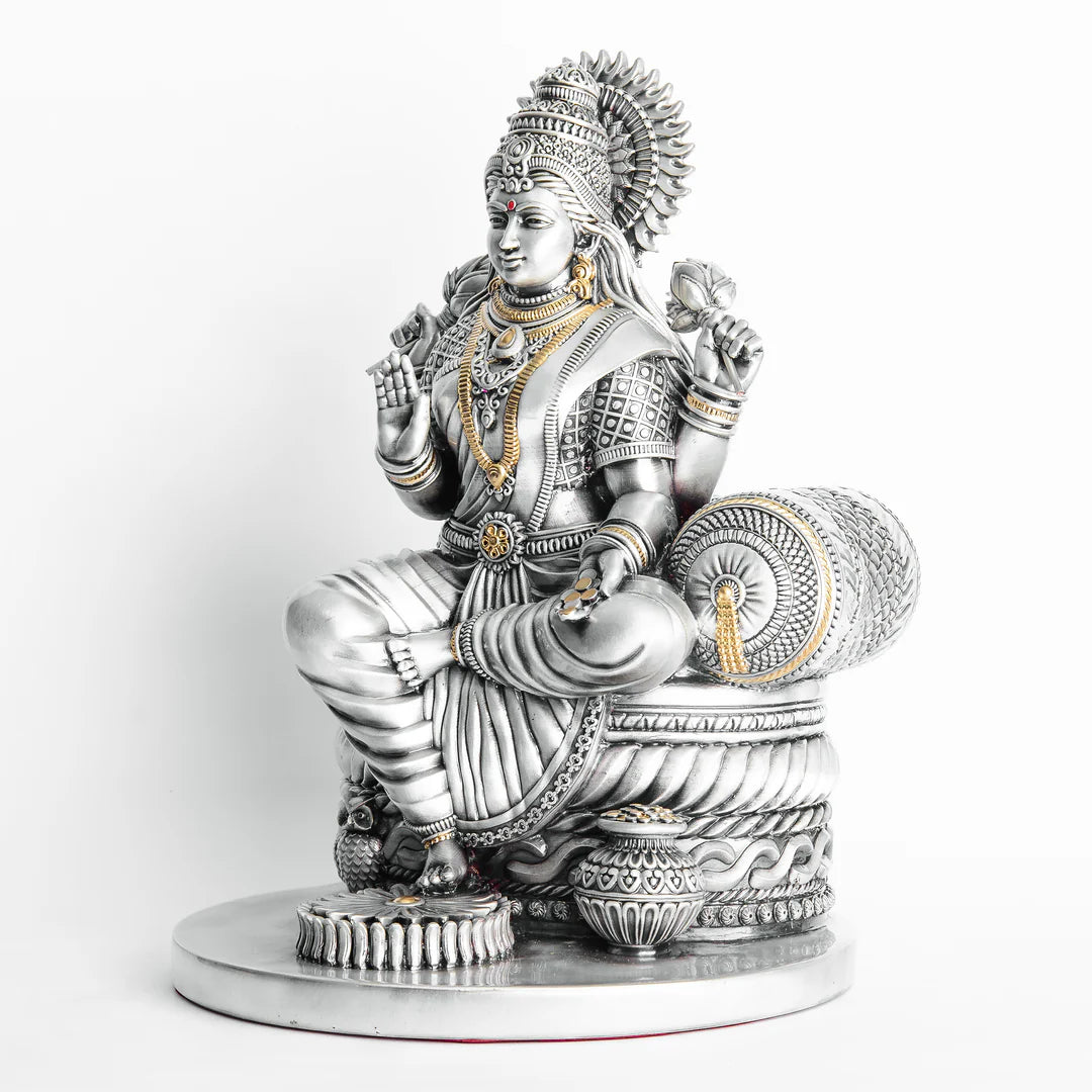 Silver Plated Divine Lakshmi Mata Idol
