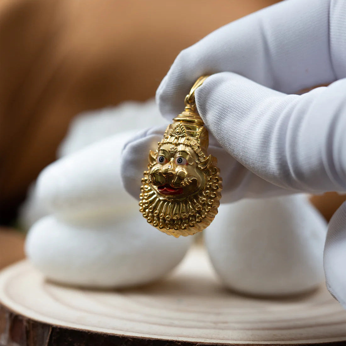 Gold Plated Shanta Mukha Pendant
