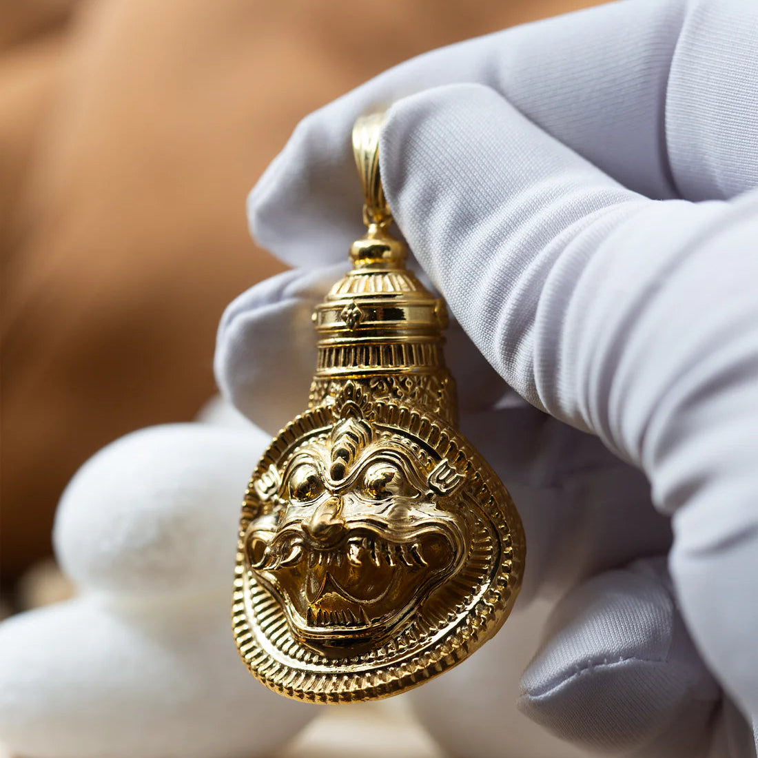 Gold plated Yogananda Mukha Narasimha Pendant
