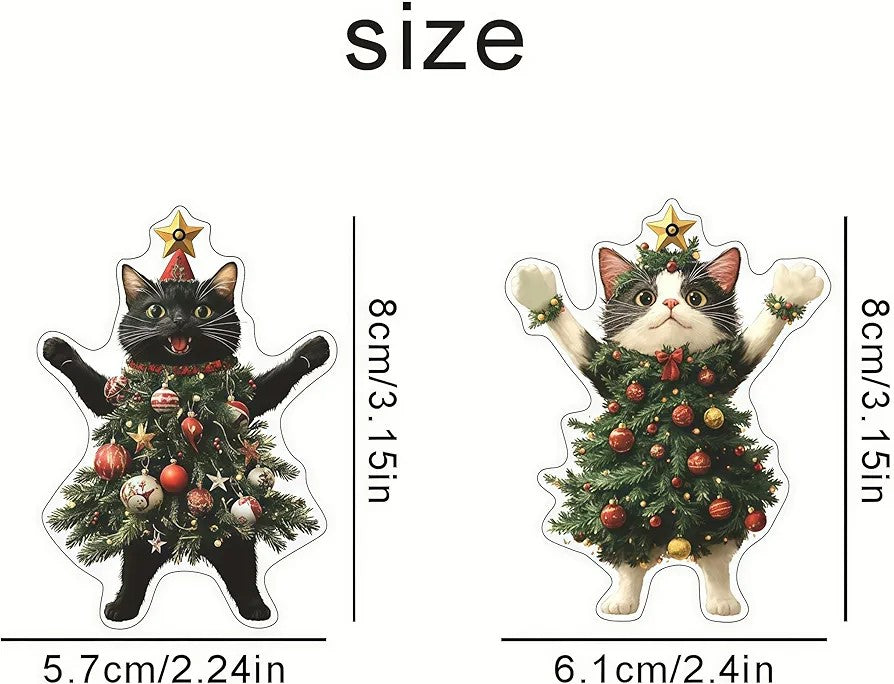 2 Pieces Cat Christmas Ornaments, Acrylic Christmas Ornament