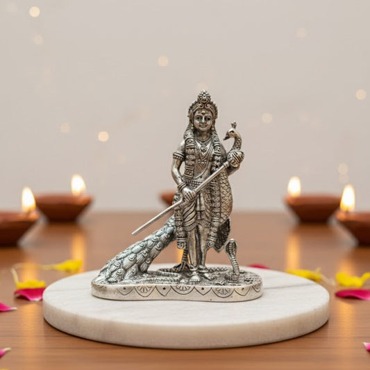 Silver Plated Lord Murgan Ji Idol Style 5 (3 Inch)