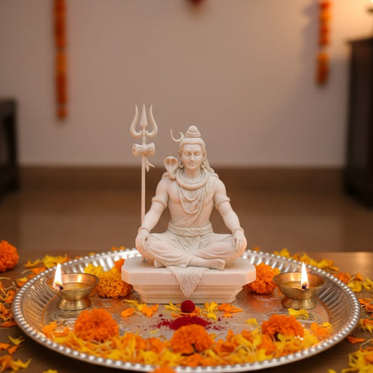 White Marble Lord Shiv Idol