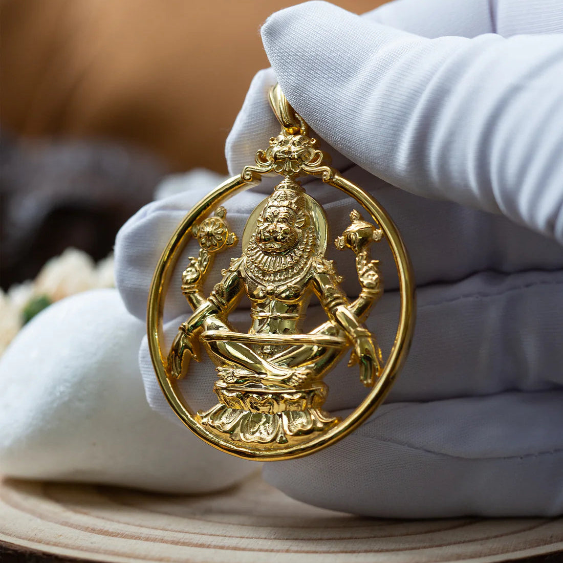 Gold Plated Yoga Narasimha Pendant