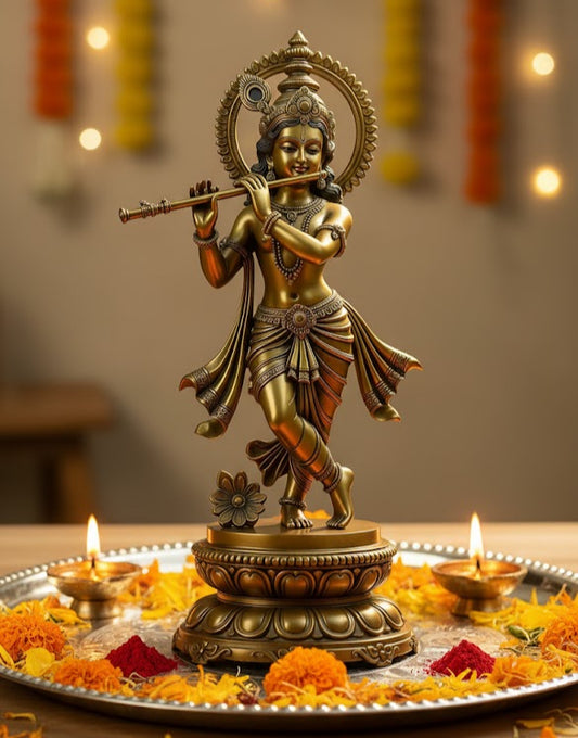 Lord Krishna Bronze Finish
