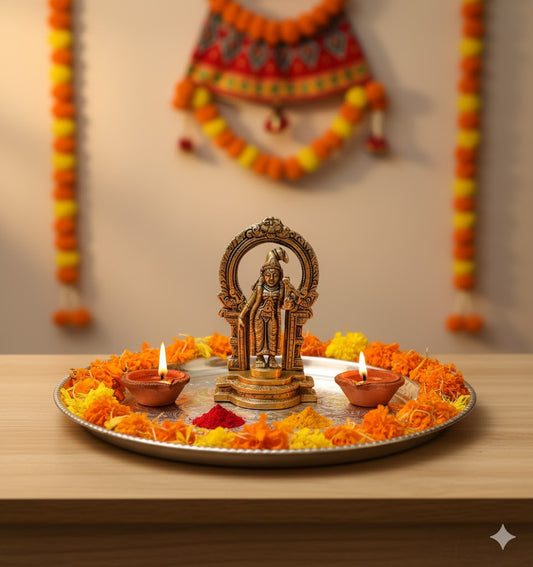 Thiruvachi Andal Statue Handcrafted Idol for Pooja & Home Decor