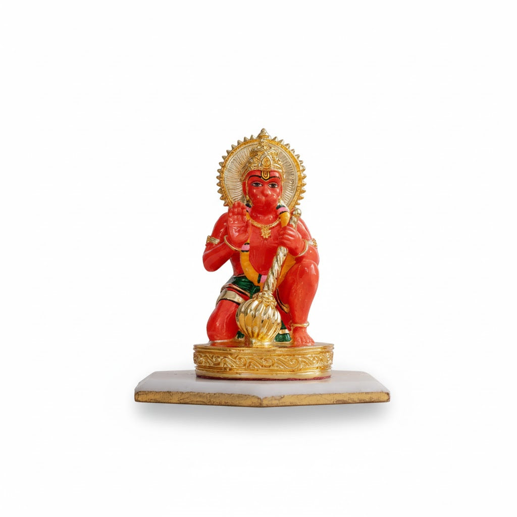 Sinduri Hanuman Murti - Gold Plated