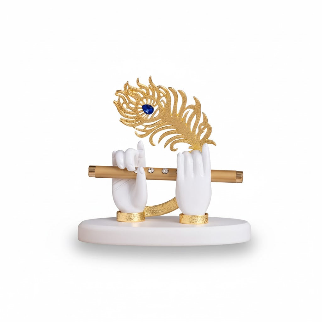 Lord Krishna's Divine Hands - Gold Plated 5 Inch