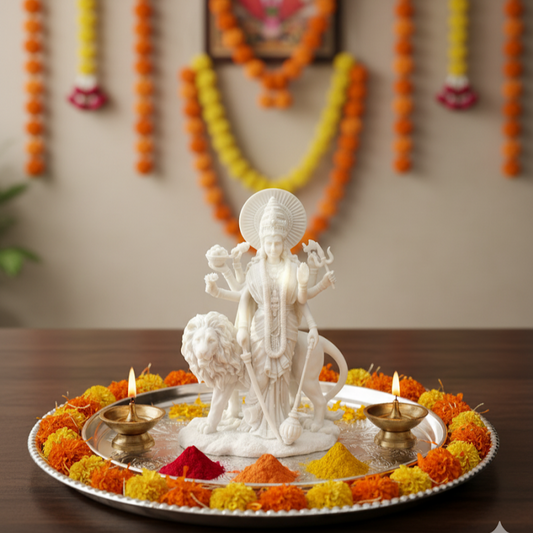 White Marble Durga Mata Statue