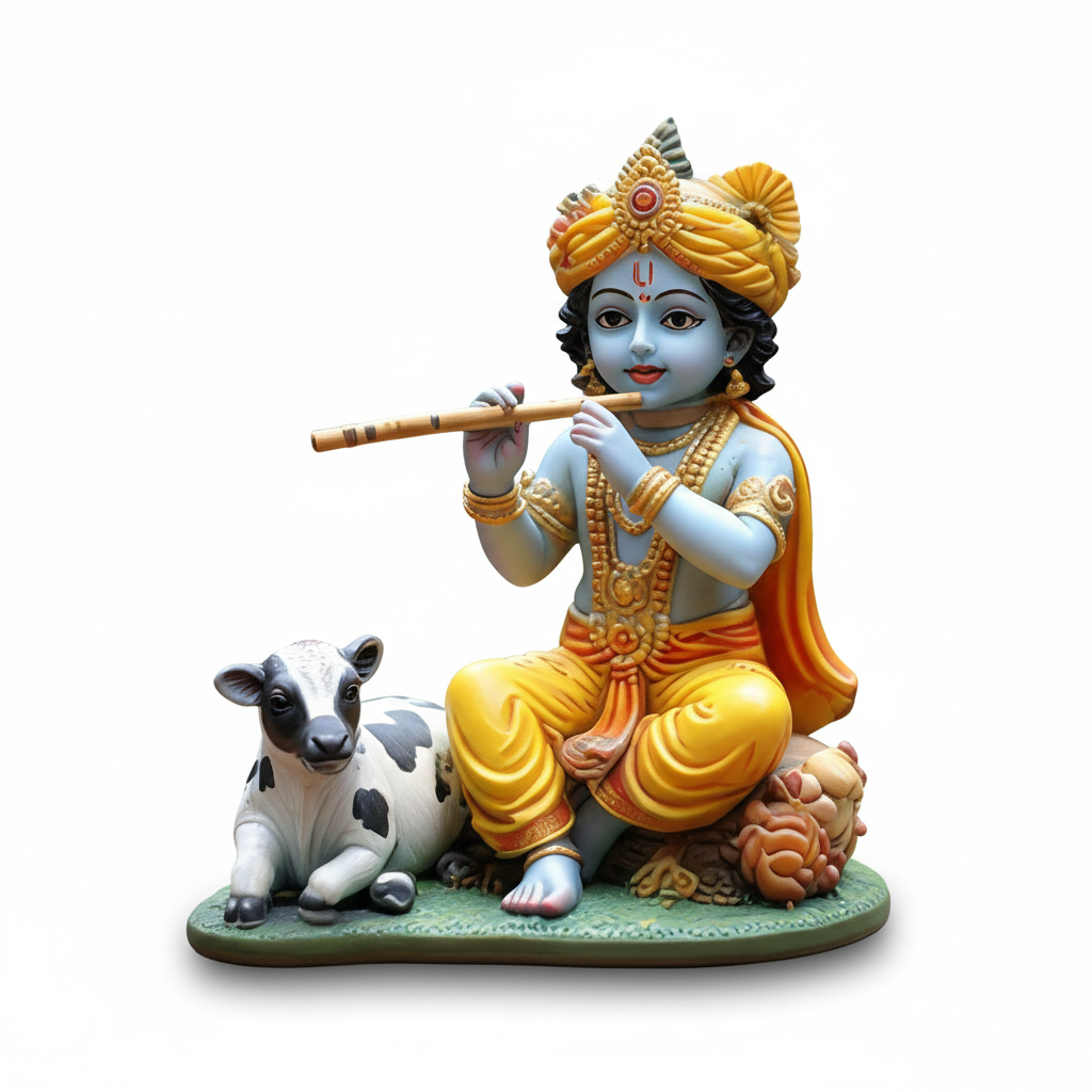 Krishna With Cow Idol