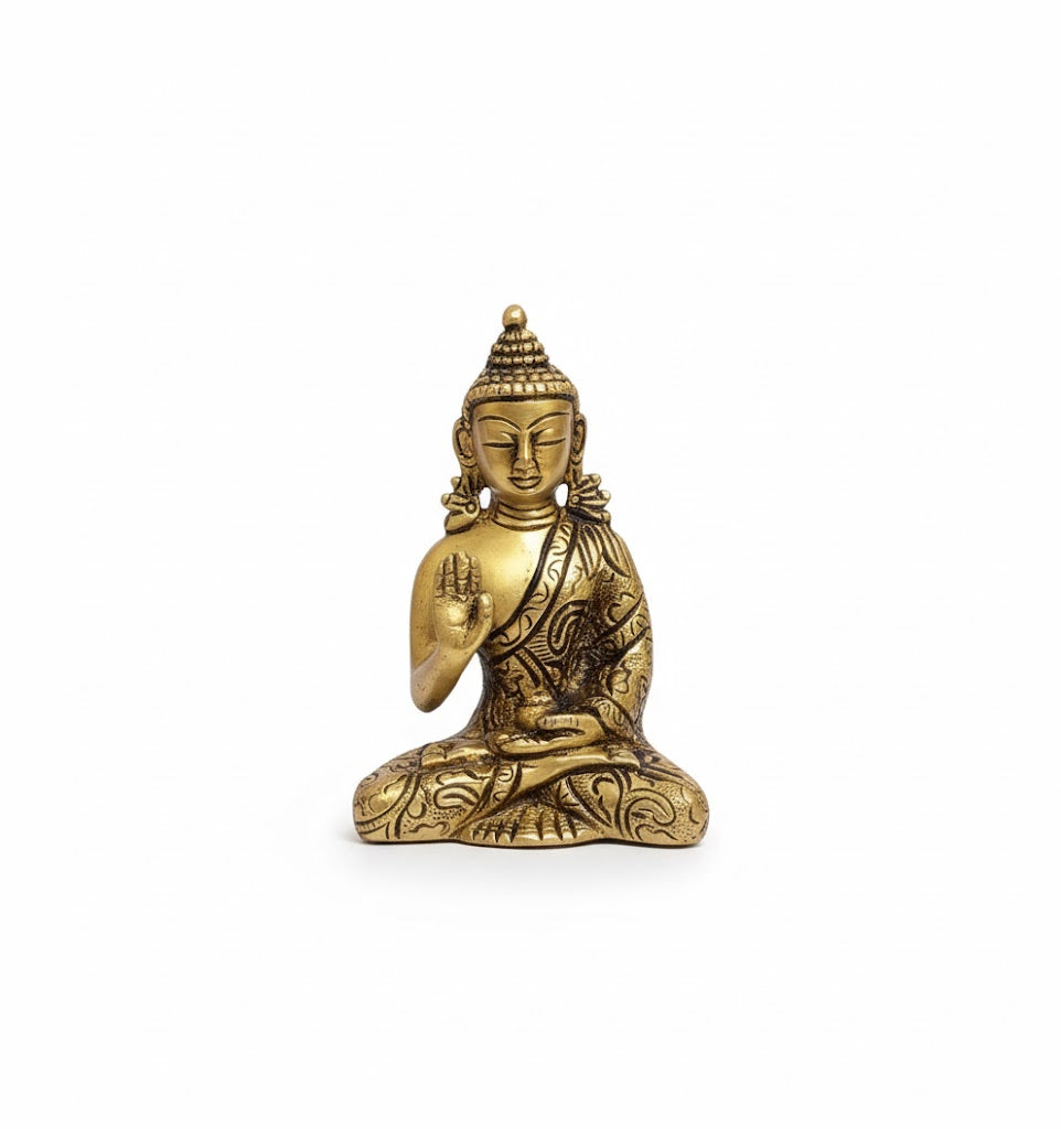Buy Brass Buddha Idol 220g, 3.2β³β Handcrafted Buddha Idol For Home & Puja Use