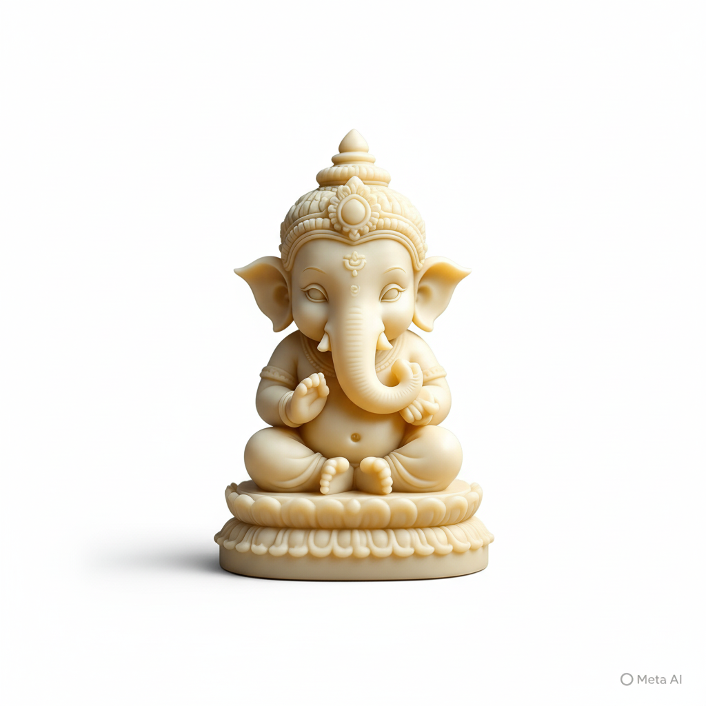 White Marble Bal Ganesha Idol