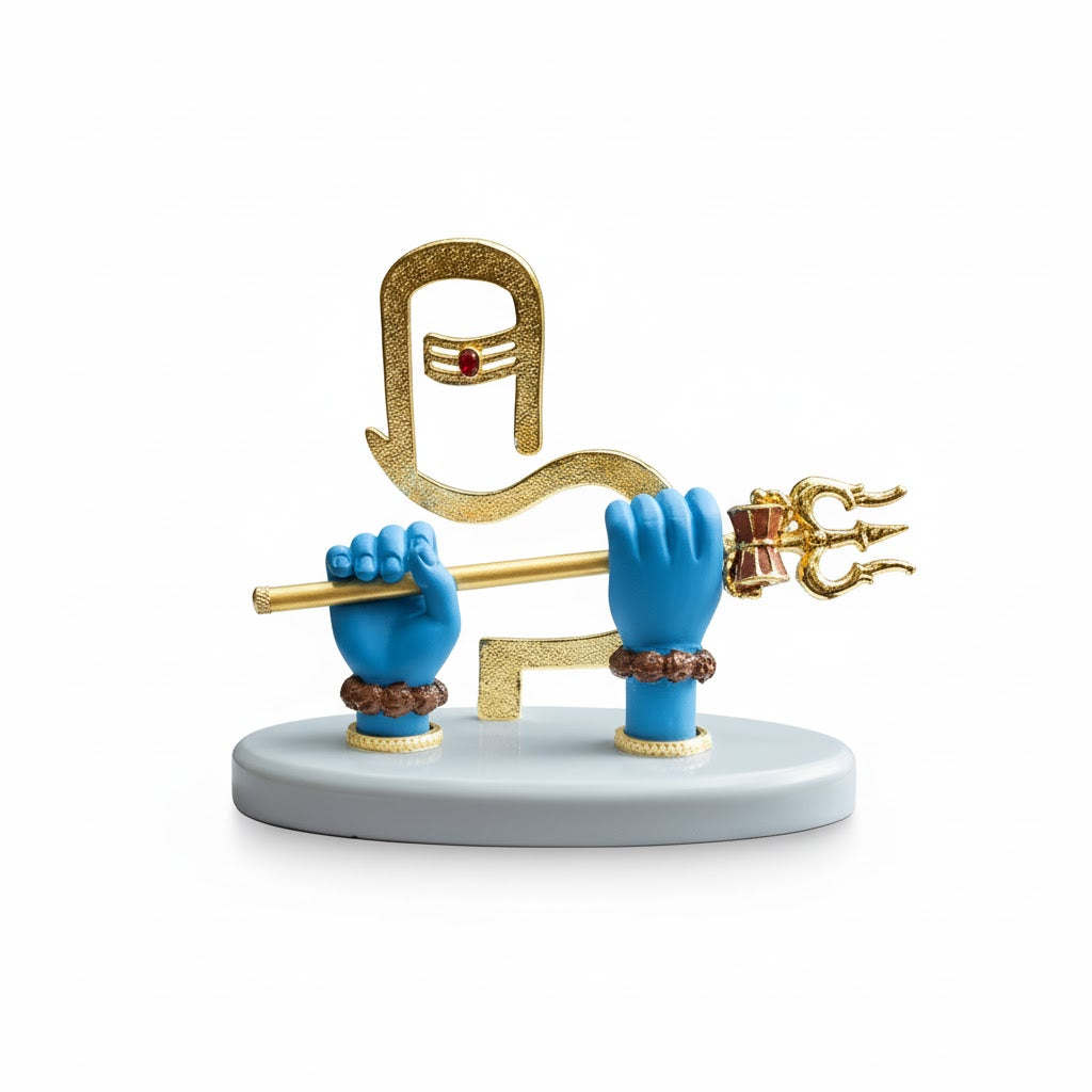 Shivji Divine Hands Car Dashboard Idol - Gold Plated (5 Inch)