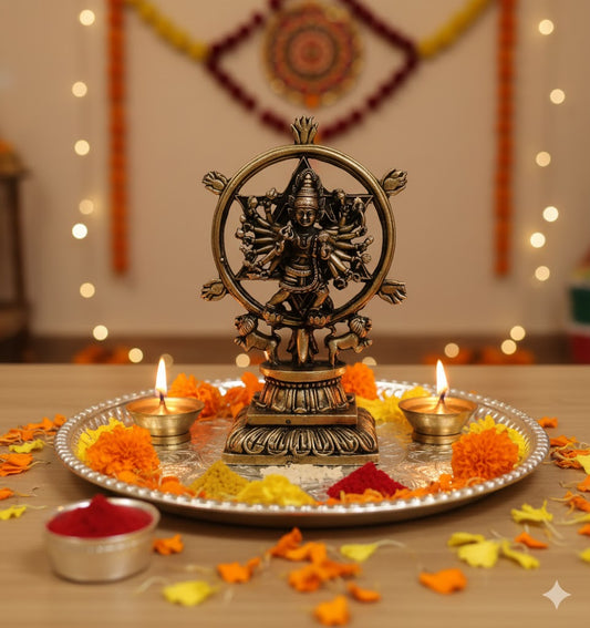 Premium Brass Chakrathalwar Statue