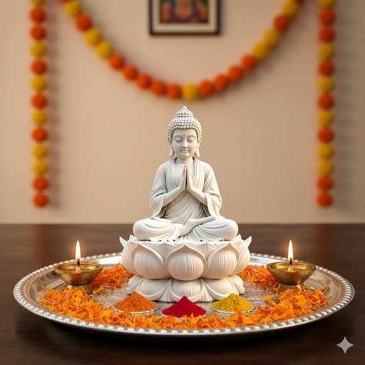 White Marble Lord Buddha Statue