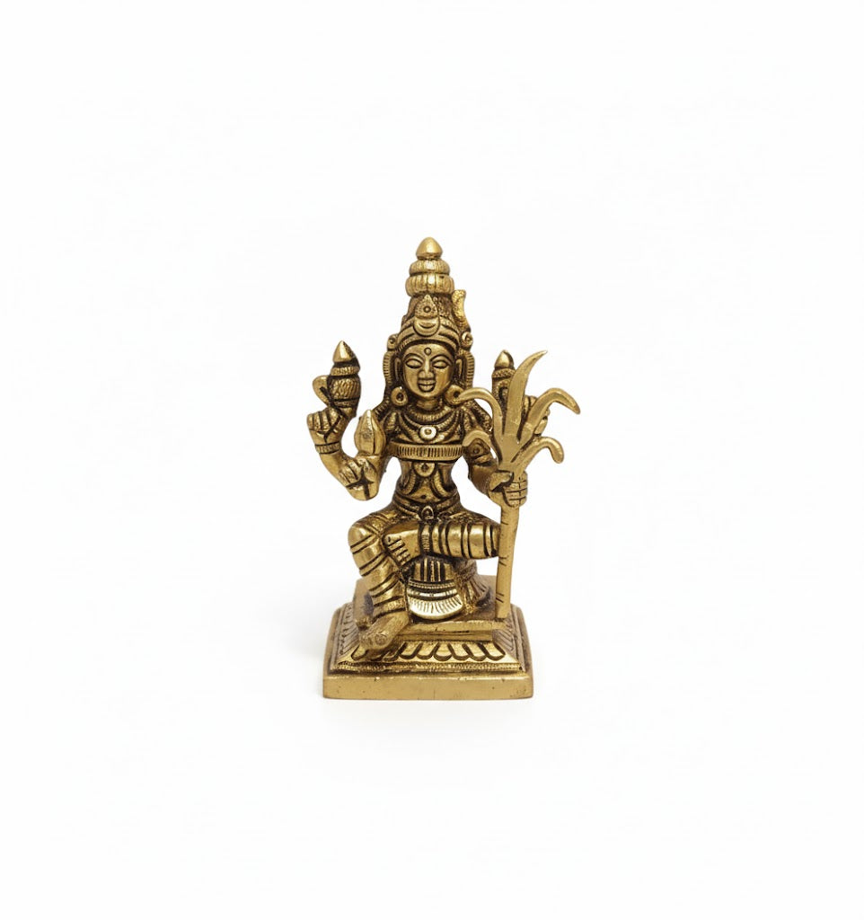 Brass Kamatchi Amman Statue Online β 430g, 4β³ Handcrafted Divine Idol for Pooja