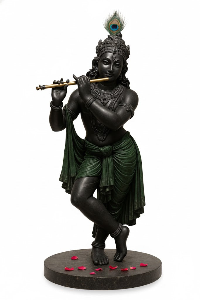 Lord Krishna Statue (Black Color)