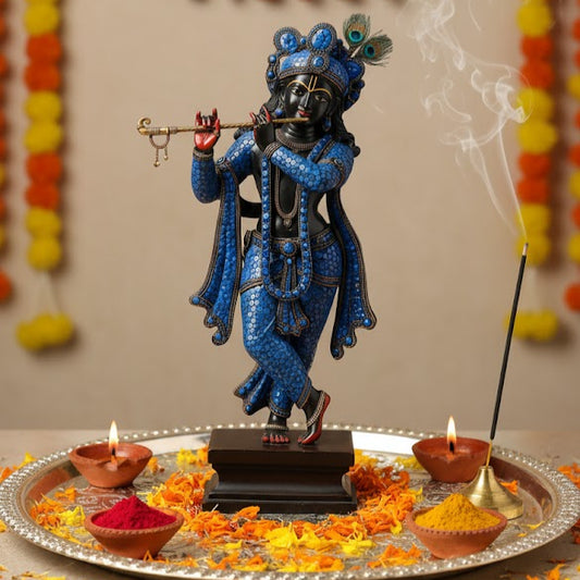 Lord Krishna Statue Antique Color