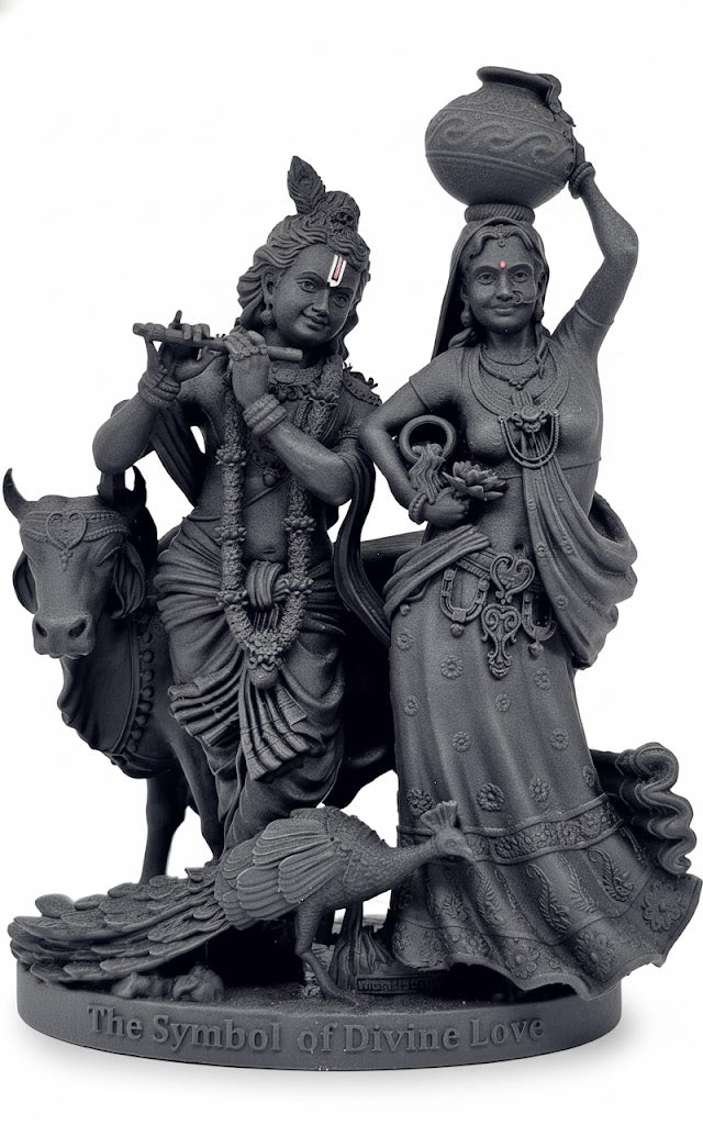 Lord Radha Krishna With Cow Idol