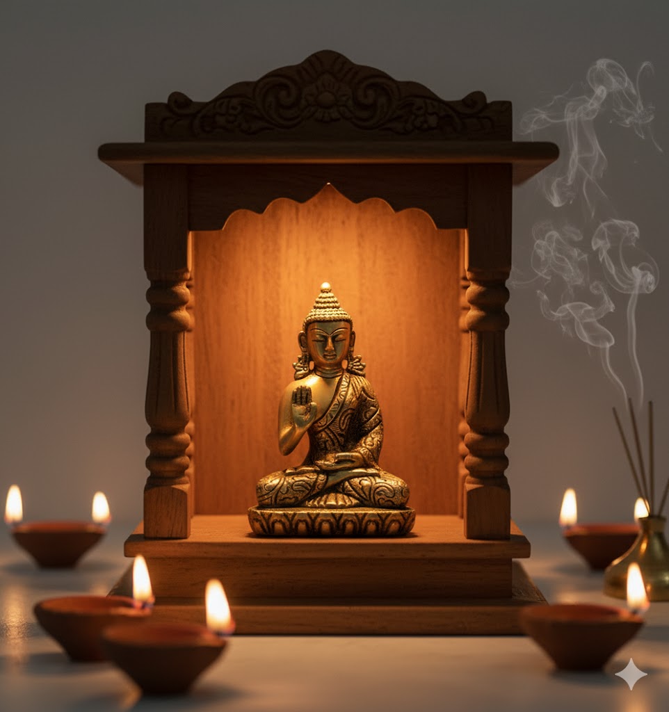 Buy Brass Buddha Idol 220g, 3.2β³β Handcrafted Buddha Idol For Home & Puja Use