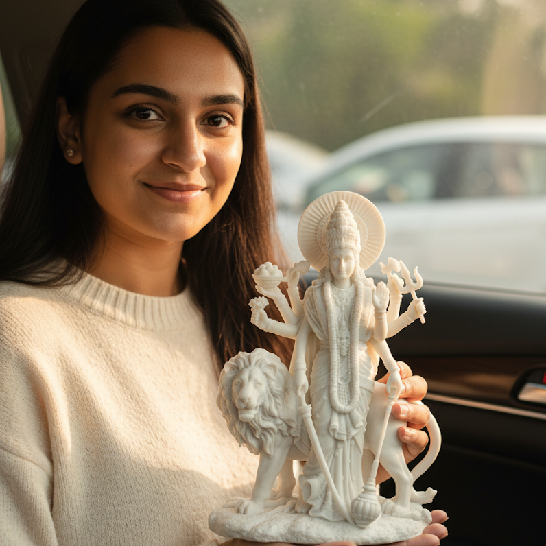White Marble Durga Mata Statue