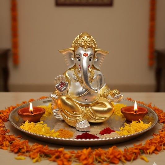 Lord Ganesha Idol Gold Plated