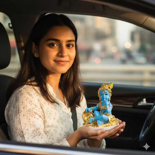 Gold Plated Laddu Gopal Krishna Murti 5 Inch