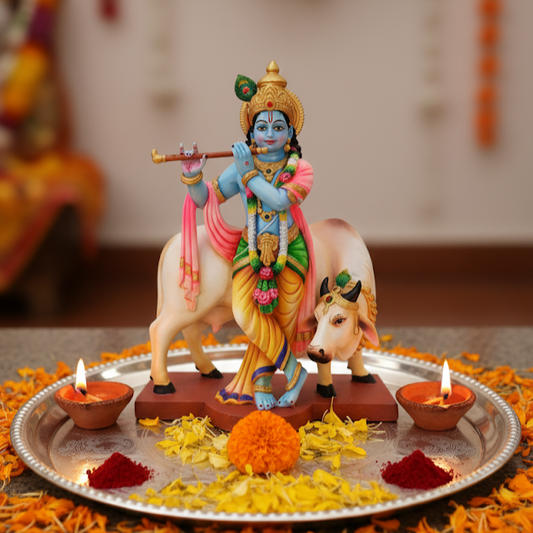 Lord Krishna With Cow