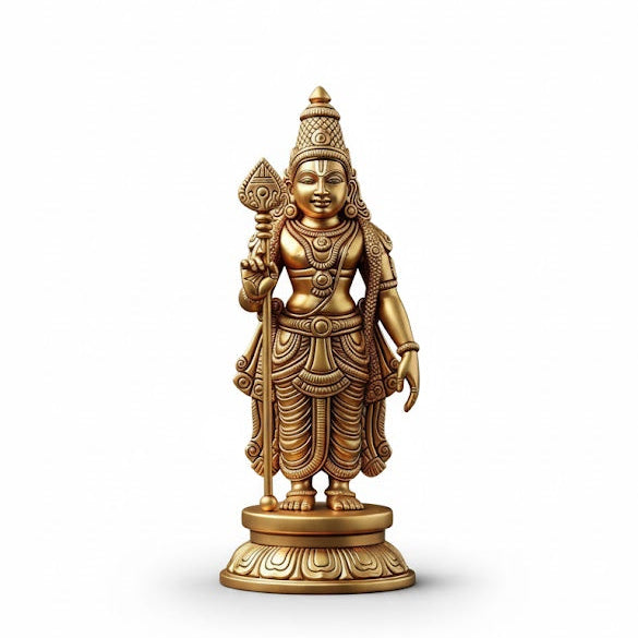 Lord Kartikey Statue (Golden Finish)