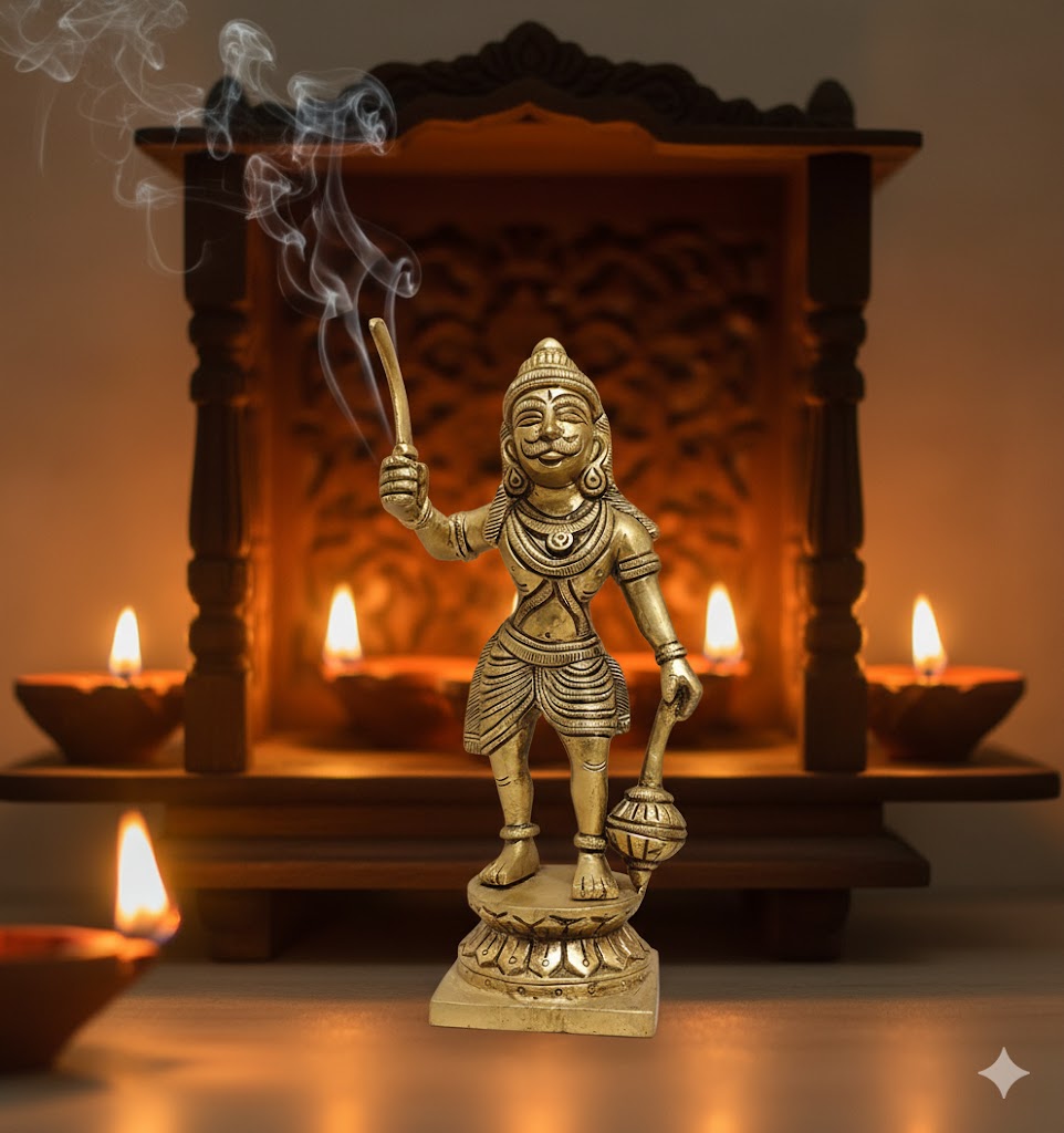 Karuppasamy Vigraham Bronze Idol for Protection & Spiritual Strength