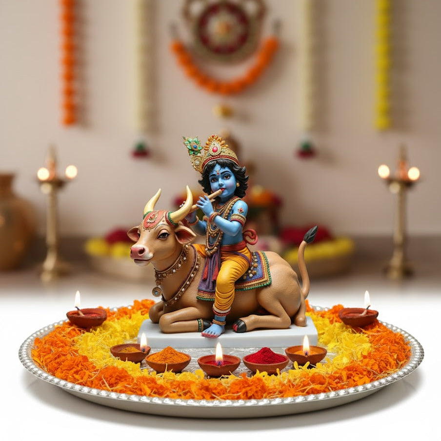 Lord Krishna With Cow