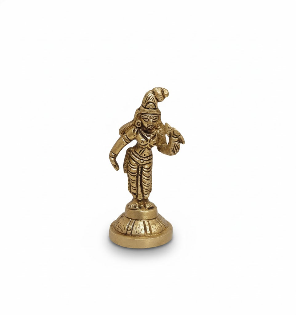 Buy Brass Andal Idol Online β Handcrafted 3 inch, 120g Thiruppavai Goddess Statue for Pooja, Home Temple & Divine Grace