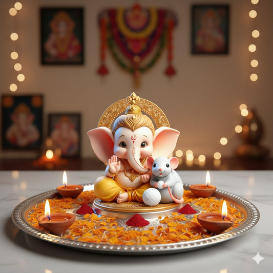 Bal Ganesha With Mushak Idol