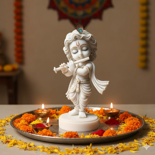 White Marble Bal Krishna Idol