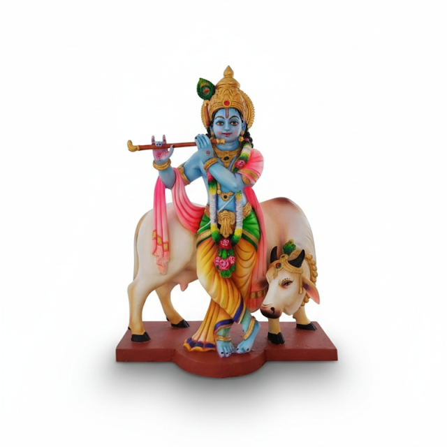 Lord Krishna With Cow