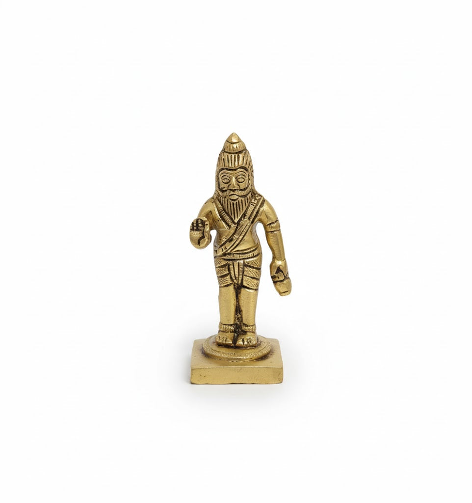 Buy Brass Agathiyar Statue | 140g, 3.2″ Handcrafted Sage Idol for Pooja
