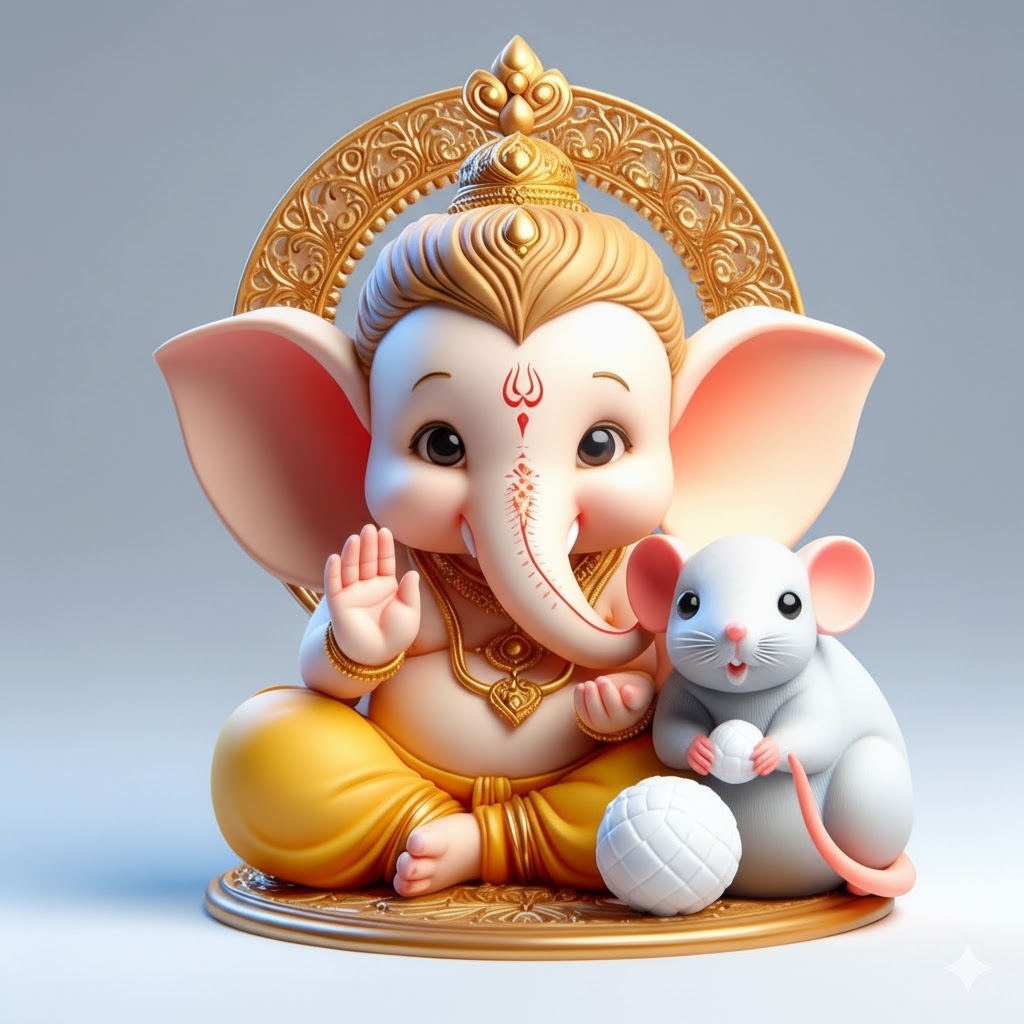 Bal Ganesha With Mushak Idol