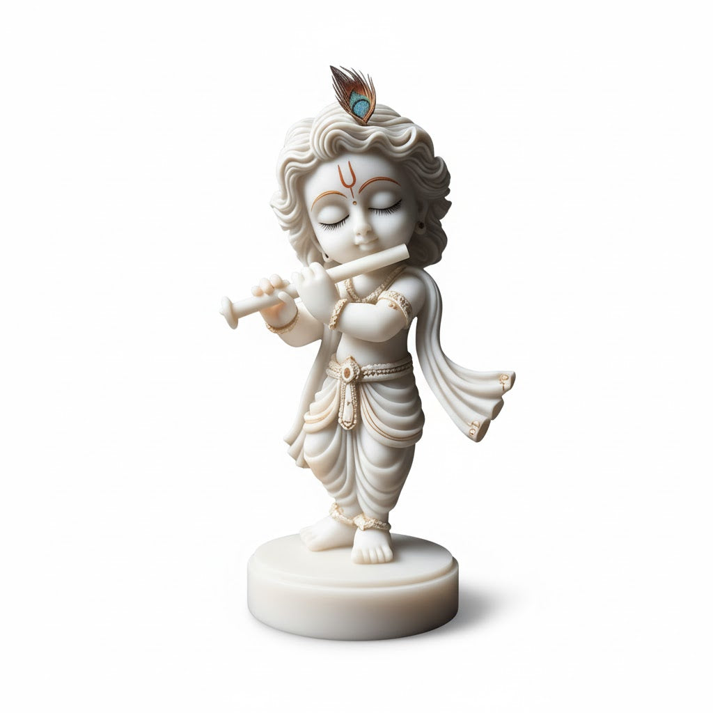 White Marble Bal Krishna Idol