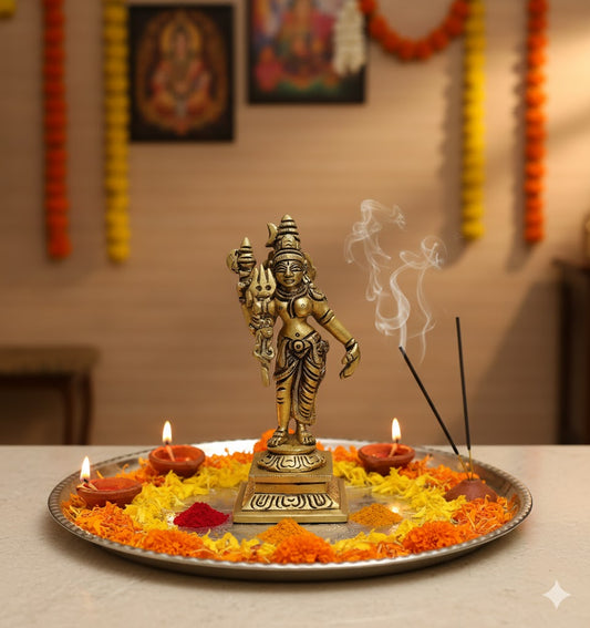 Buy Brass Ardhanarishvara Statue Online – 5 Inch, 440g Handcrafted Divine Idol