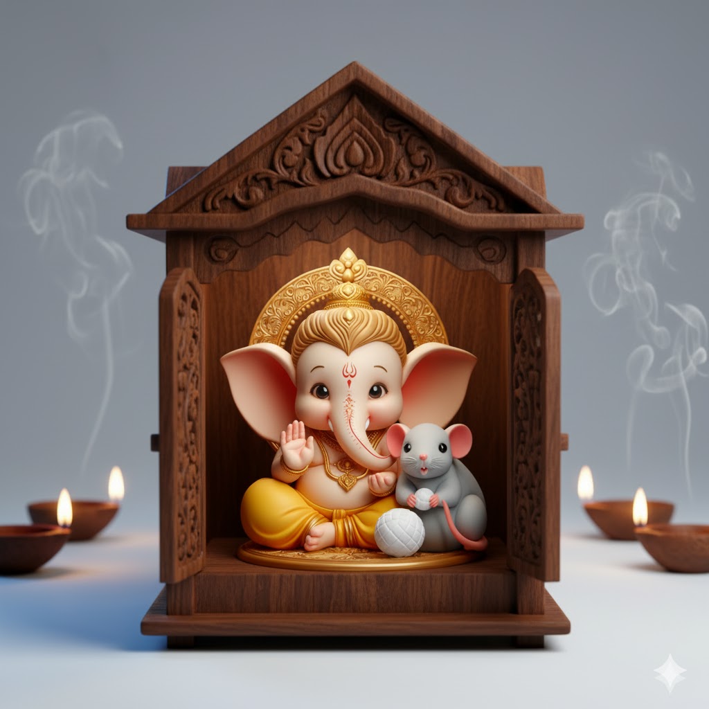 Bal Ganesha With Mushak Idol