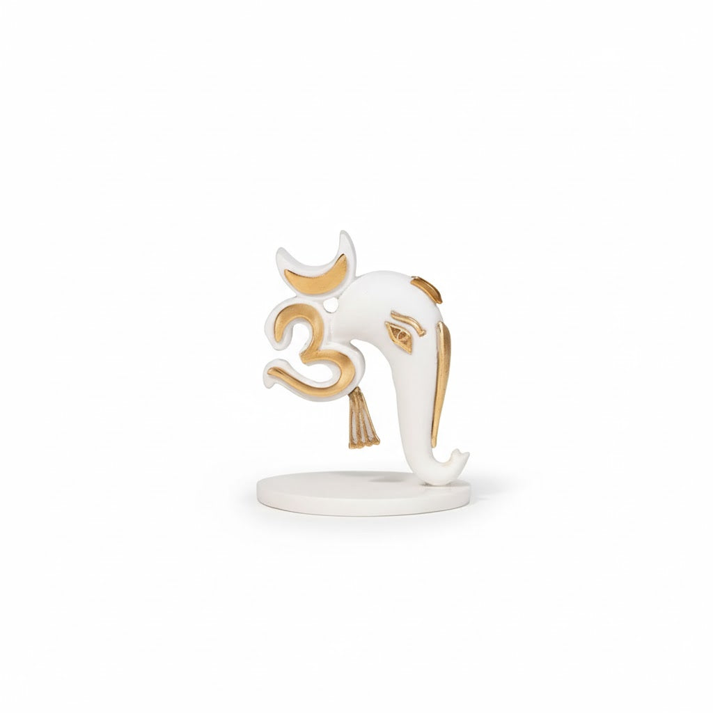 Elegant Om Ganesh Idol For Car Dashboard (4 Inch)