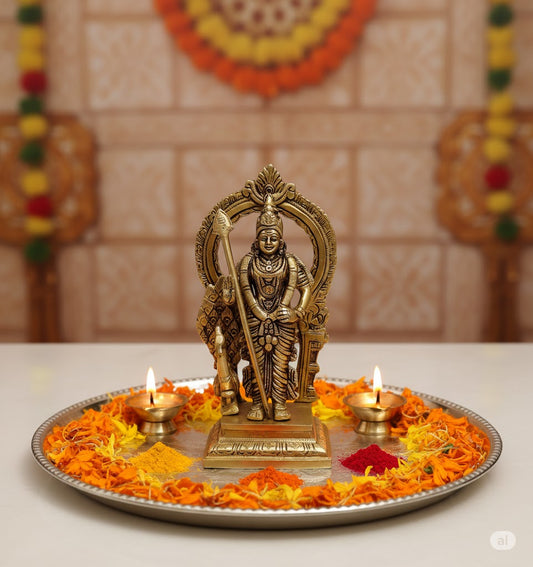 Buy Brass Murugan Statue Hand‑crafted Vel Idol for Devotion & Home Temple