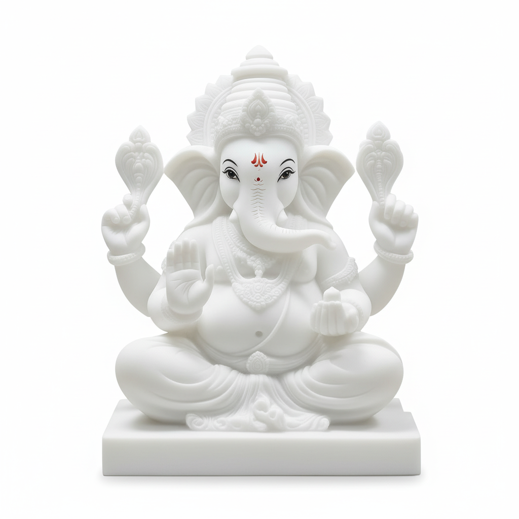 White Marble Lord Ganesha Idol