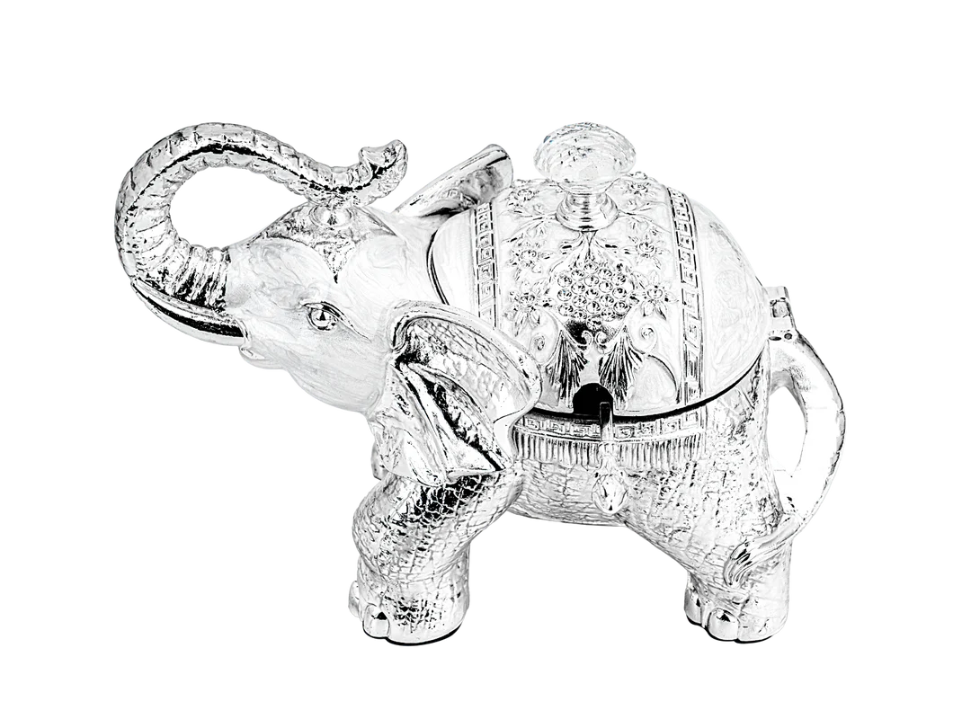 Silver Plated Elephant Idol