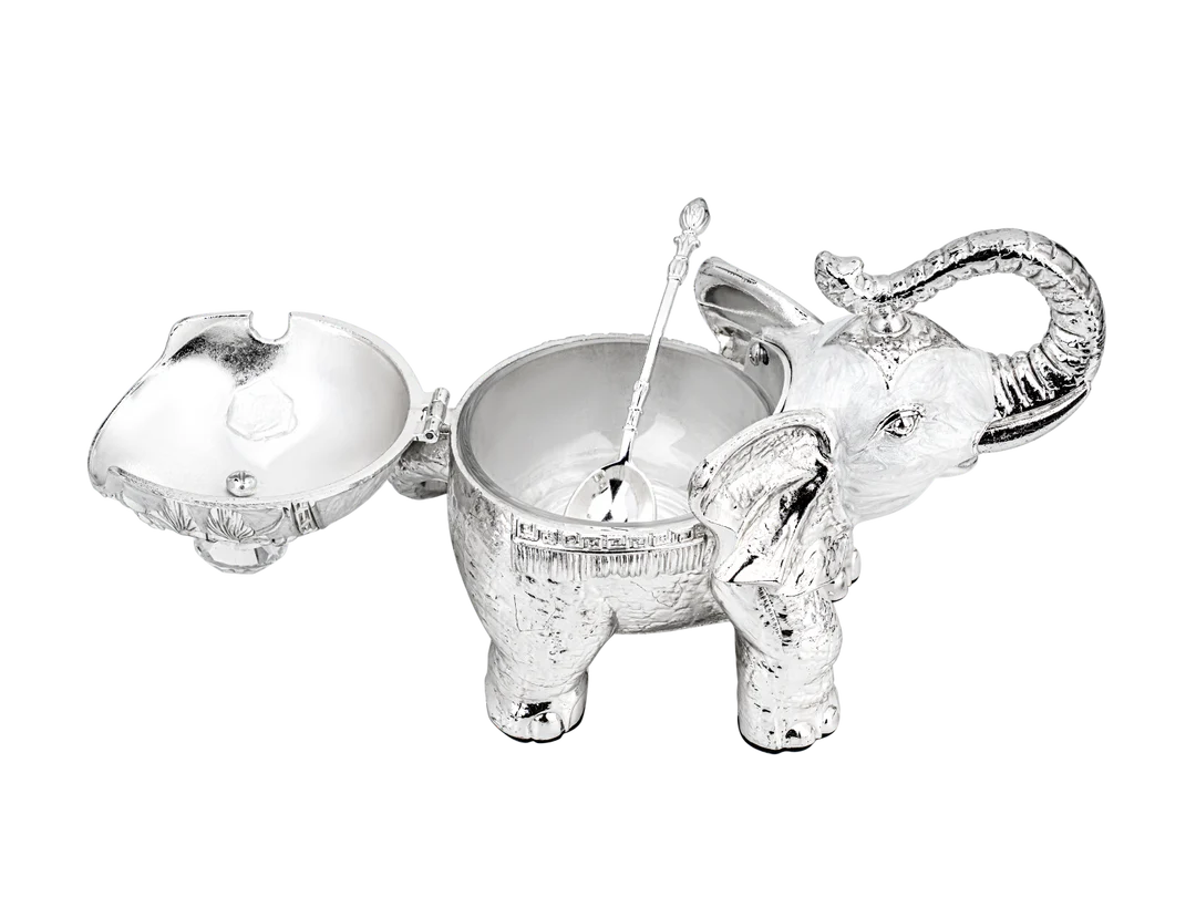 Silver Plated Elephant Idol